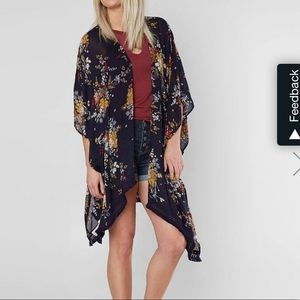 Luck Brand Navy Kimono